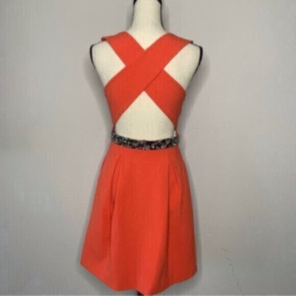 Rachel Roy Embellished Crisscross Open Back Mini Sheath Dress - Picture 6 of 15